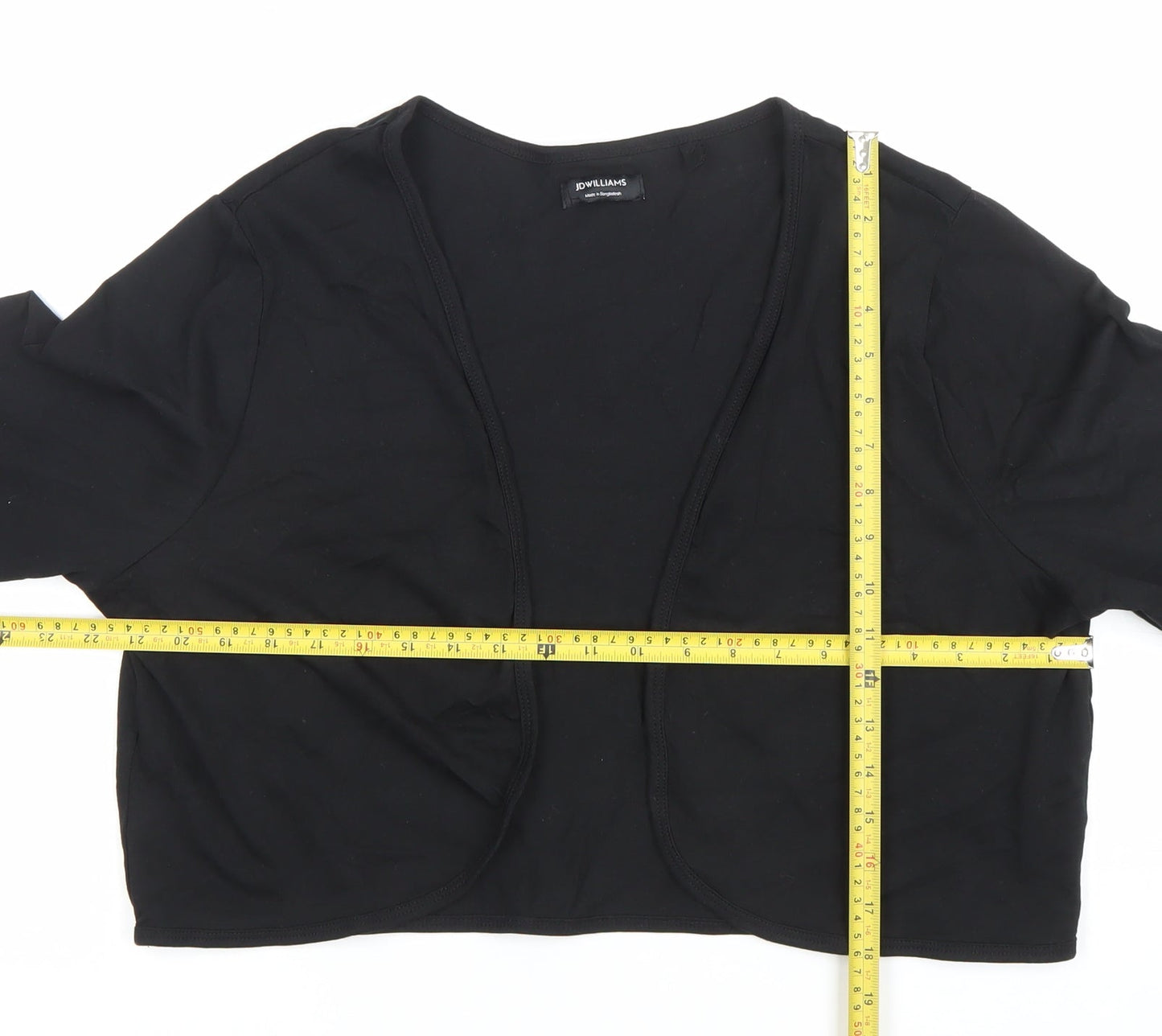 JD Williams Women’s Black Cropped Jersey Blouse Size 20 3/4 Sleeve