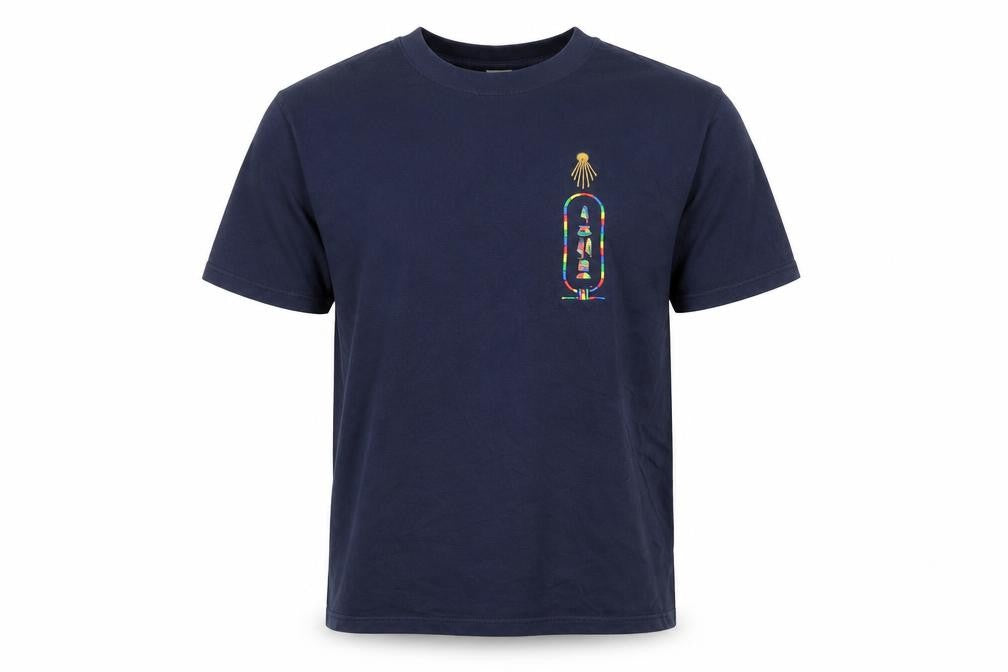 Four Hundred Casual Wear Men’s Blue Cotton Embroidered T-Shirt Size S