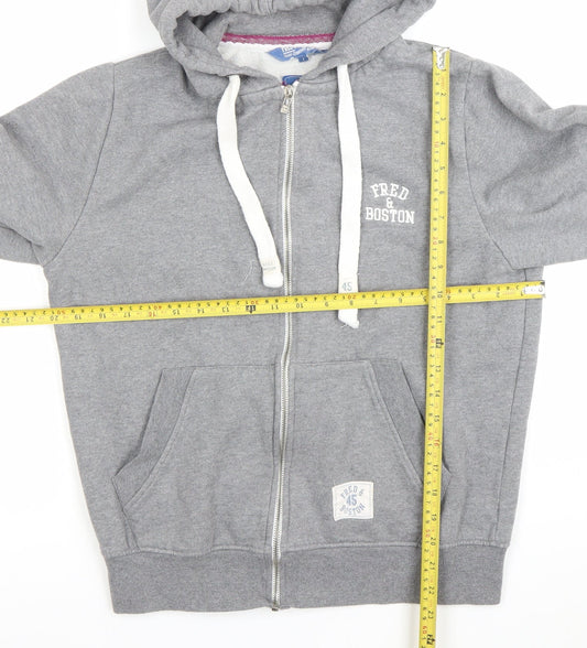Fred & Boston Men’s Grey Full Zip Hoodie Size S Regular Fit