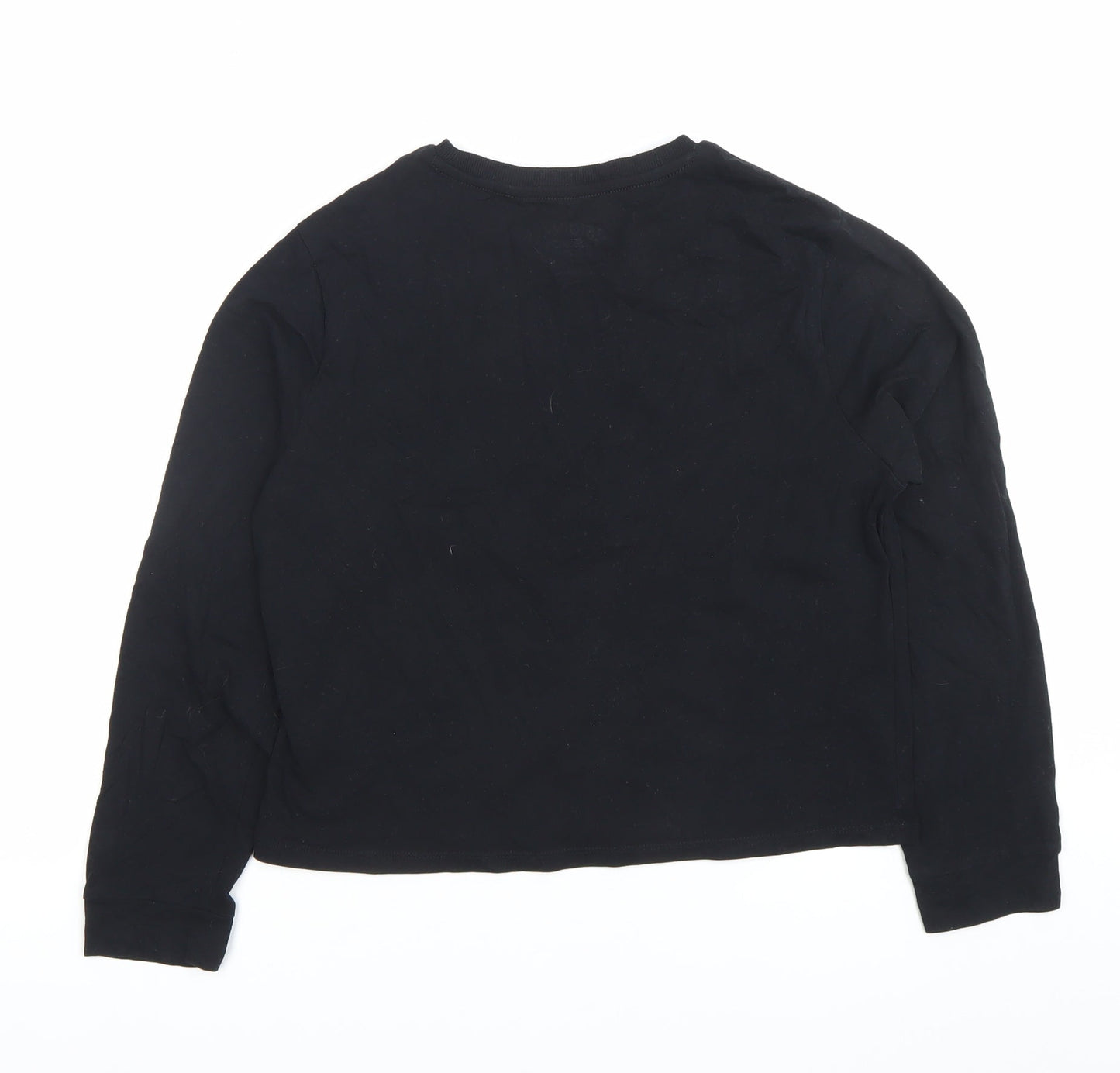 Marks and Spencer Girls Black Graphic Long Sleeve T-Shirt 11-12 Years