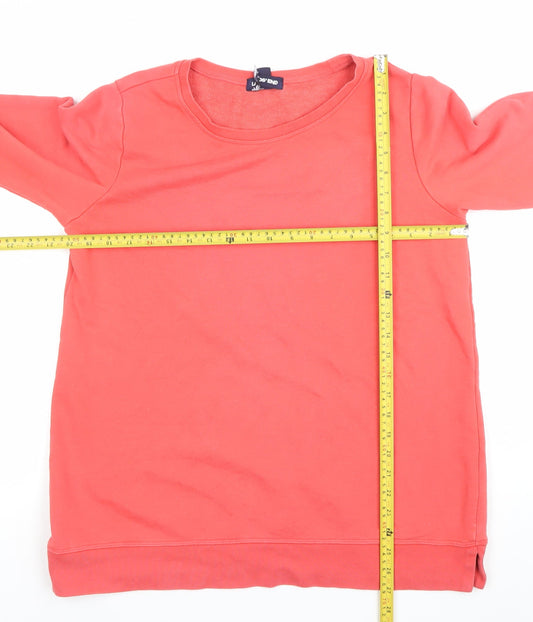 Lands' End Womens Red Pullover Sweatshirt M Crew Neck Cotton Blend