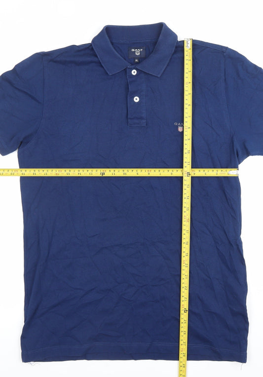Gant Men’s Blue XL Cotton Polo Shirt Short Sleeve Casual