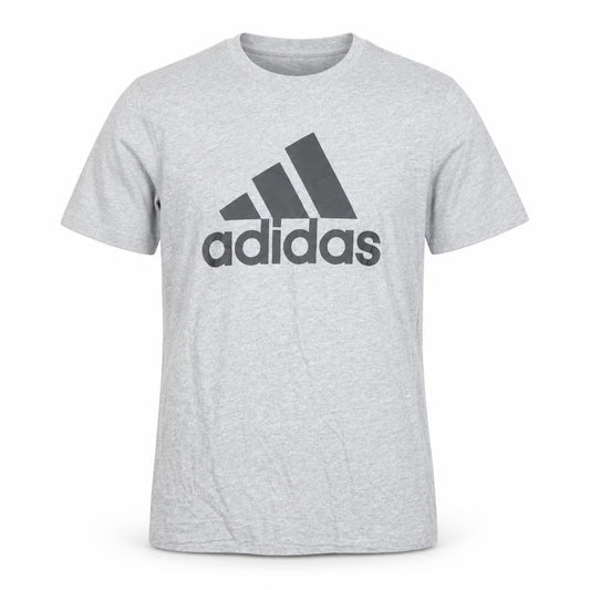 Adidas Boys Grey 11-12 Years Logo T-Shirt Short Sleeve Crew Neck