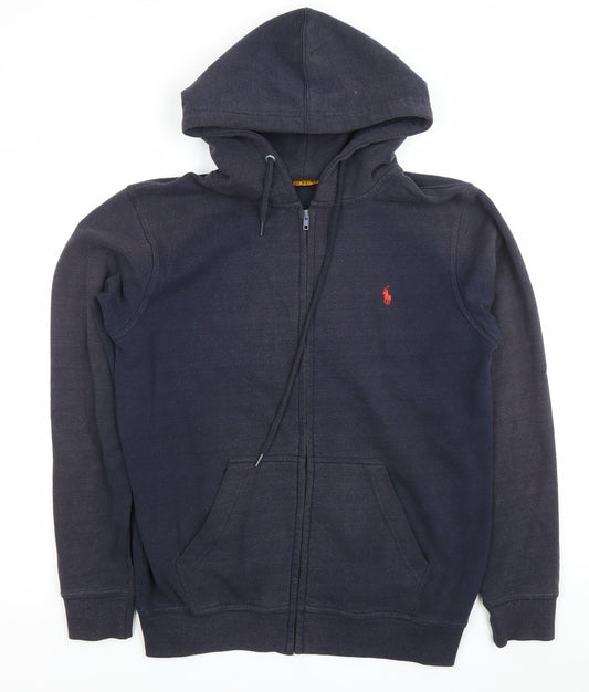 Polo Ralph Lauren Men’s Blue Full Zip Hoodie Size M Logo Hooded Sweatshirt