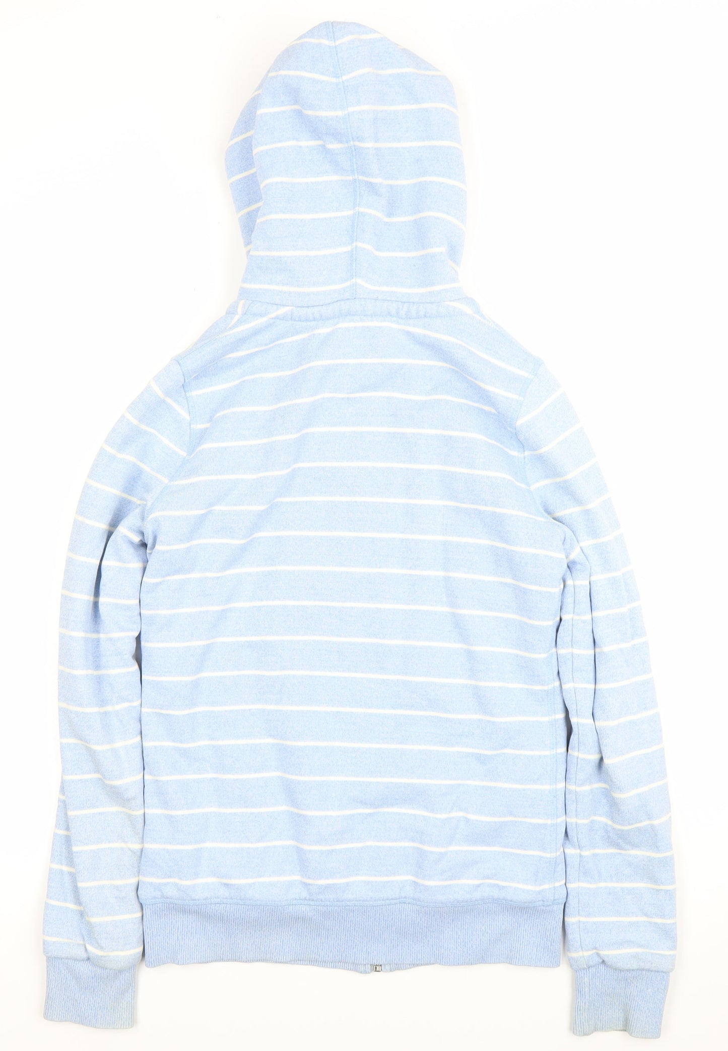 Fat Face Women's Blue Striped Full Zip Hoodie Size M Cotton Blend