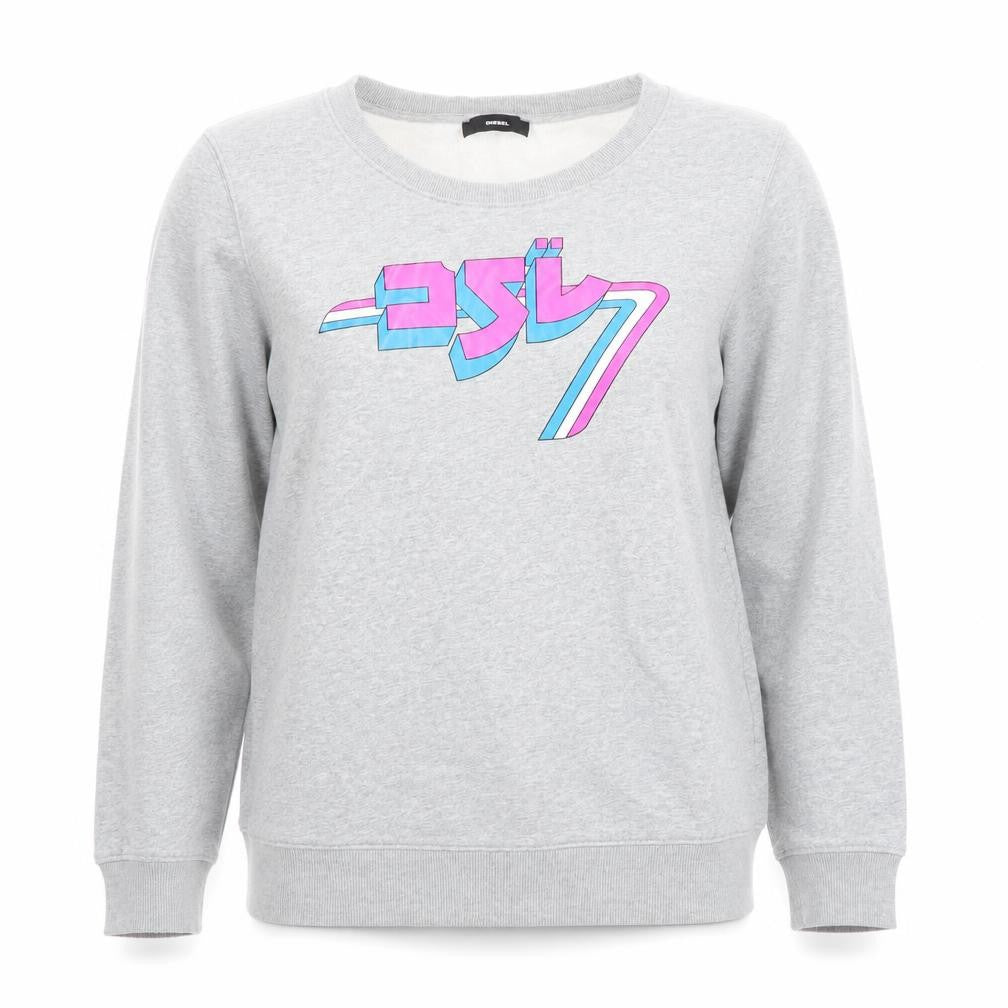 Womens UK M Regular Diesel Grey Pullover Sweatshirt