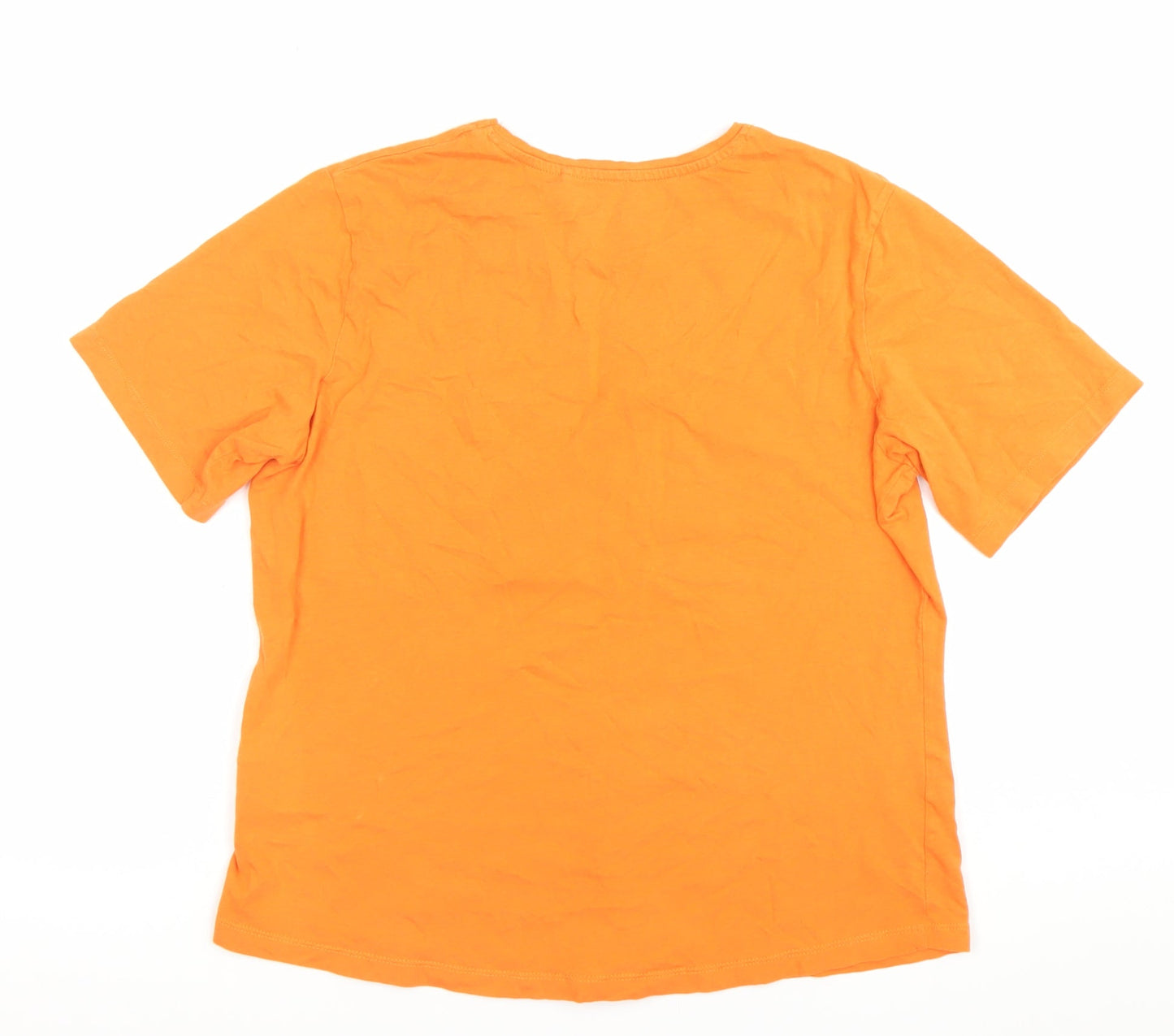 Craghoppers Womens Orange Cotton T-Shirt Size 14 Short Sleeve