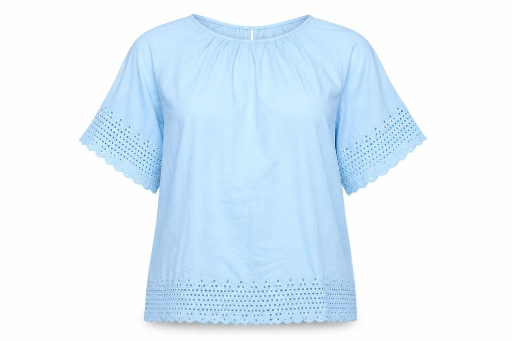 Marks and Spencer Women’s Blue Cotton Embroidered Tunic Blouse UK 12