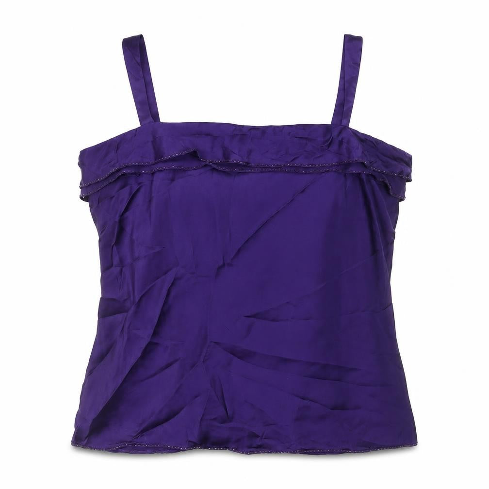 J Taylor Women’s Purple Silk Camisole Tank Top Size 16 Party