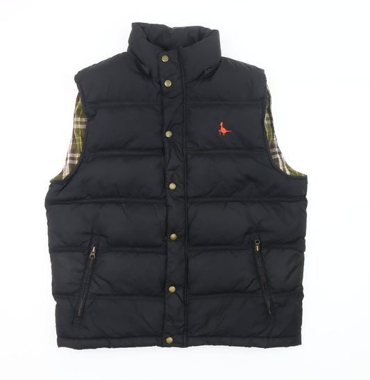 Jack Wills Mens Black L Puffer Waistcoat Down Gilet Quilted Outdoor