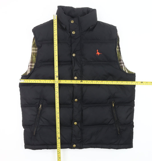 Jack Wills Mens Black L Puffer Waistcoat Down Gilet Quilted Outdoor