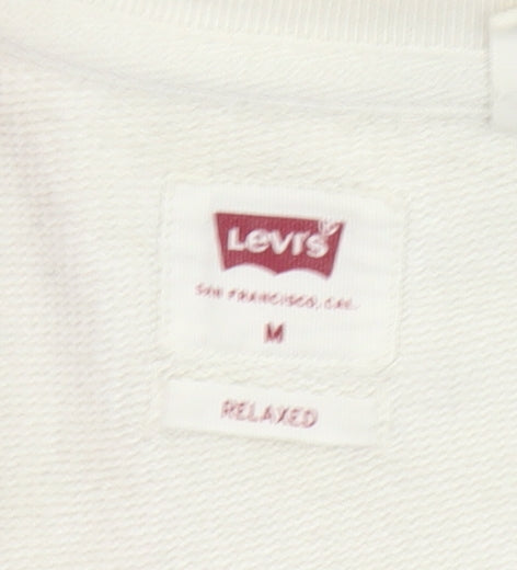 Levi's Men's Ivory M Relaxed Fit Crew Neck Sweatshirt