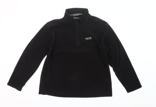 Regatta Women's Black Fleece Pullover Sweatshirt UK 16 Outdoor Hiking