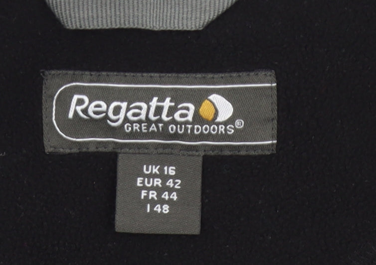 Regatta Women's Black Fleece Pullover Sweatshirt UK 16 Outdoor Hiking