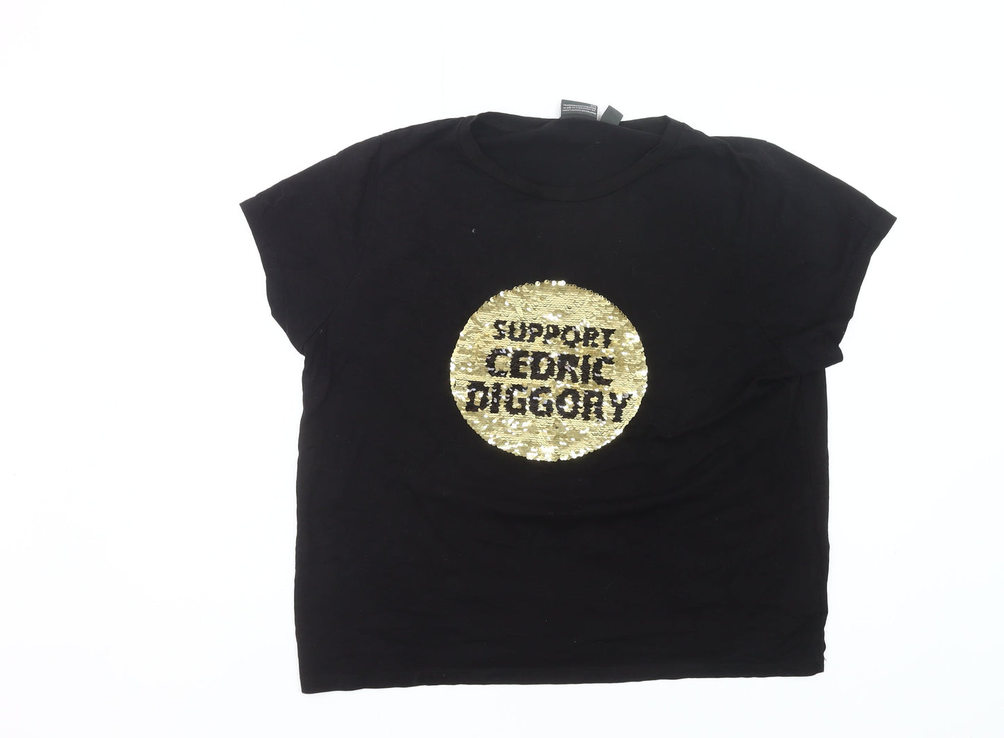Harry Potter Women’s Black XL Cedric Diggory Sequin T-Shirt