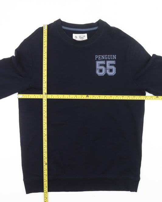 Penguin Men's Blue XL Crew Neck Pullover Sweatshirt Logo Sports