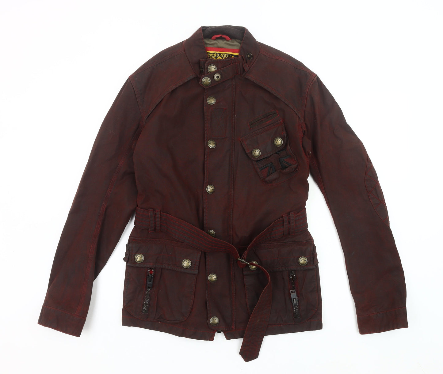 Superdry Men's Red Waxed Cotton Military Jacket L