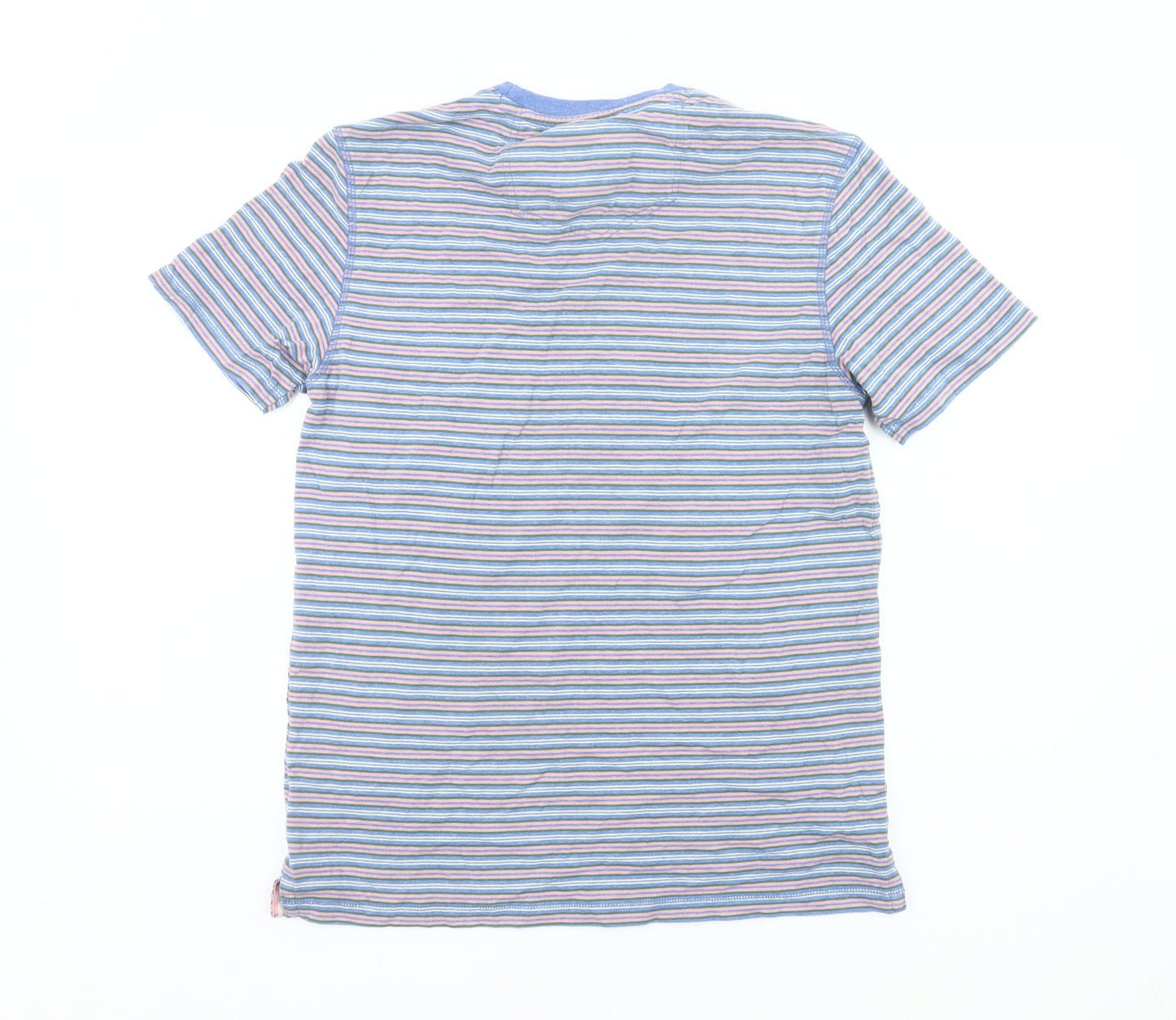 Fat Face Men’s Multicoloured Striped Cotton Crew Neck T-Shirt Size S
