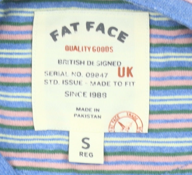 Fat Face Men’s Multicoloured Striped Cotton Crew Neck T-Shirt Size S