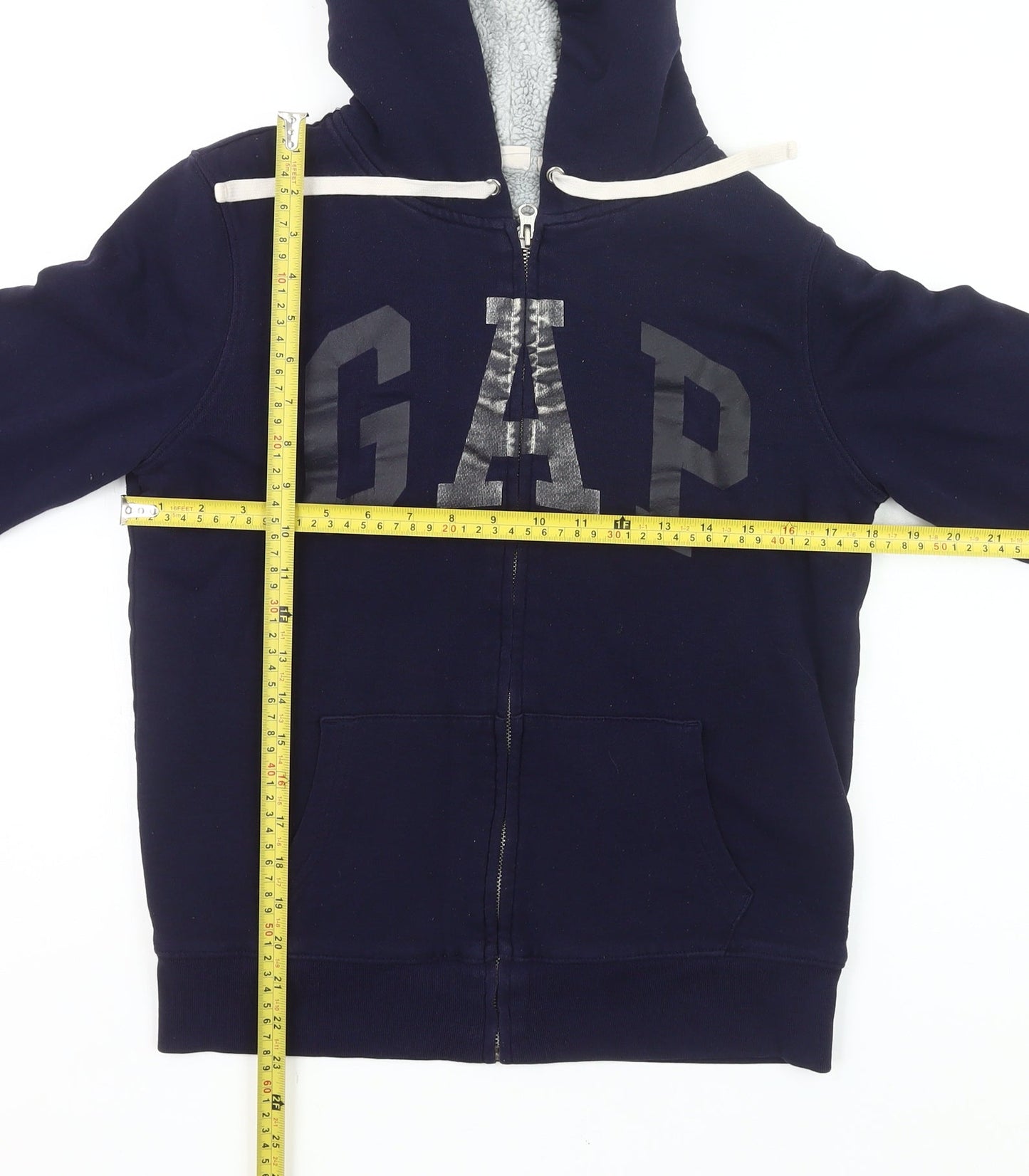 GAP Women’s Navy Blue Full Zip Hoodie Small Cotton Blend Logo