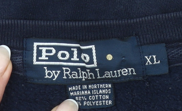 Ralph Lauren Men's Blue XL Pullover Sweatshirt Crew Neck Logo