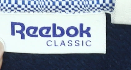 Reebok Men’s Blue Pullover Hoodie L Logo Graphic Sportswear