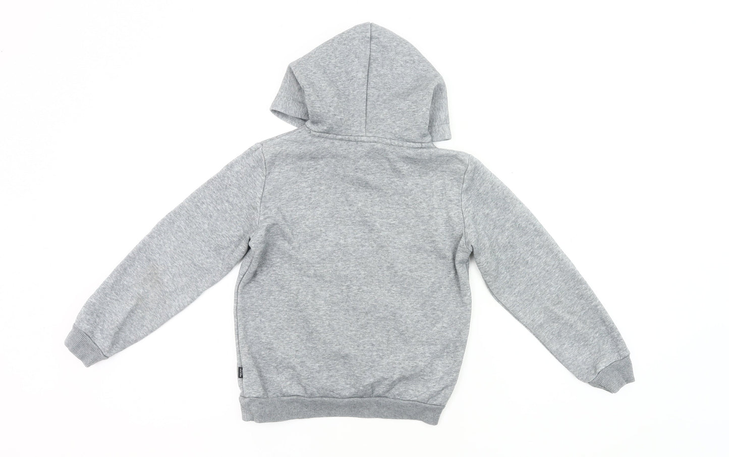 Puma Boys Grey Pullover Hoodie 7-8 Years Long Sleeve Cotton Blend