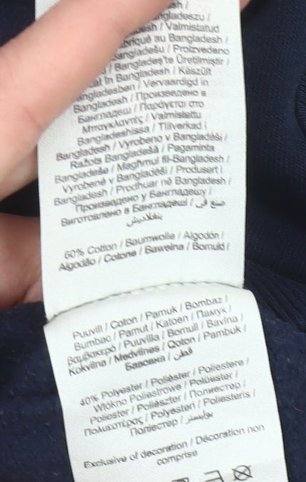 Jack & Jones Boys Blue Pullover Hoodie Age 8 Years Logo Print Cotton Blend