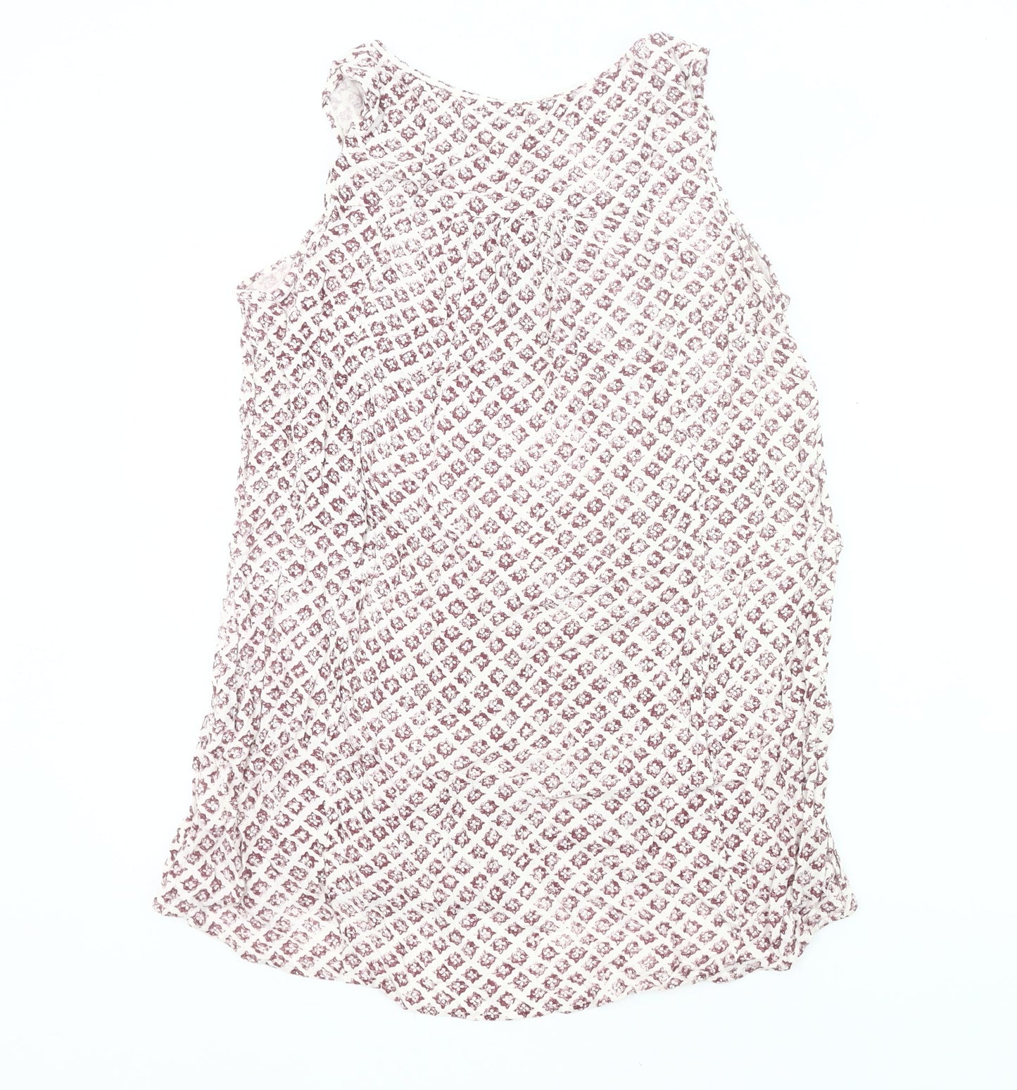 FatFace Womens Pink Geometric Cotton Tunic Blouse Size 14 Sleeveless