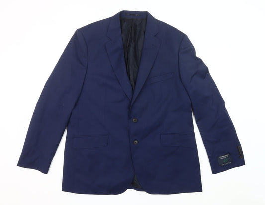Jaeger Men's Blue Wool Blazer 46 Chest 3XL Regular Jacket