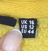 Superdry Womens Yellow Hoodie UK 16 Pullover Logo Print Casual