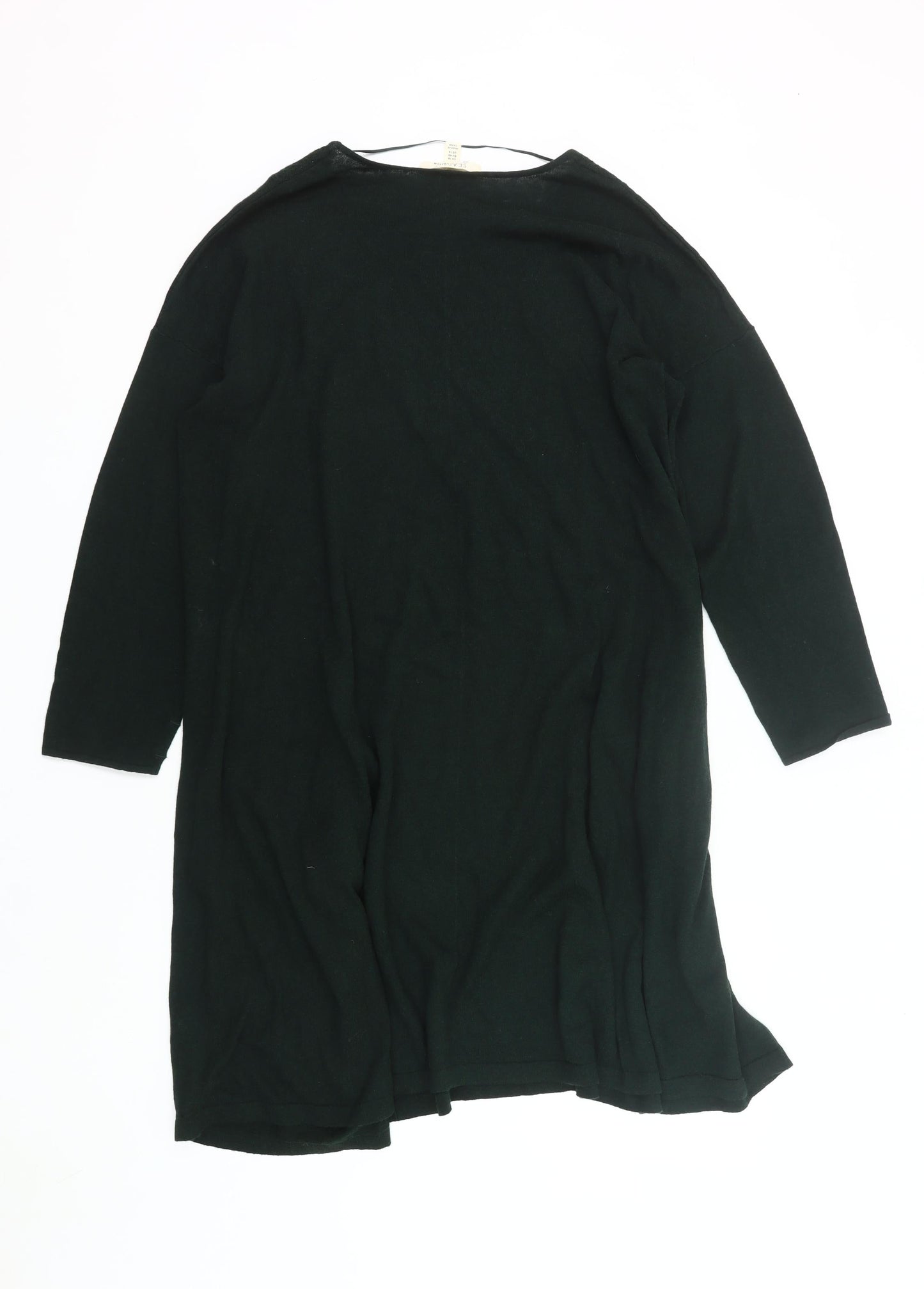 Seasalt Women’s Black Shift Dress UK 18 3/4 Sleeve Cotton Wool