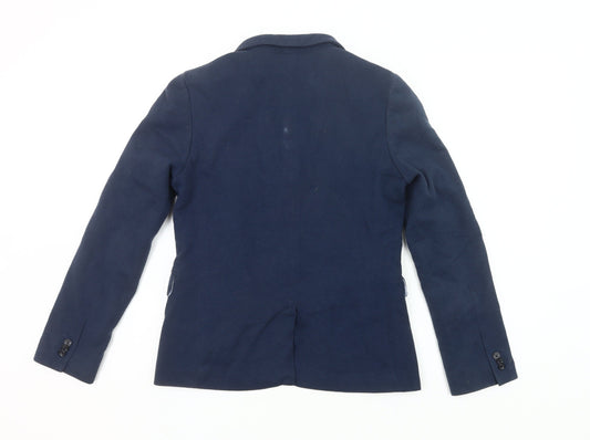 H&M Boys Blue Suit Jacket 10 Years Notch Lapel Single-Breasted Formal