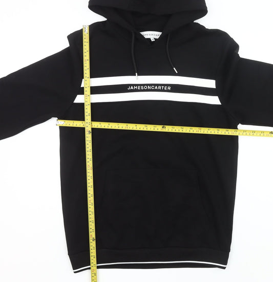 Jameson Carter Mens Black Pullover Hoodie M Logo Print Hooded