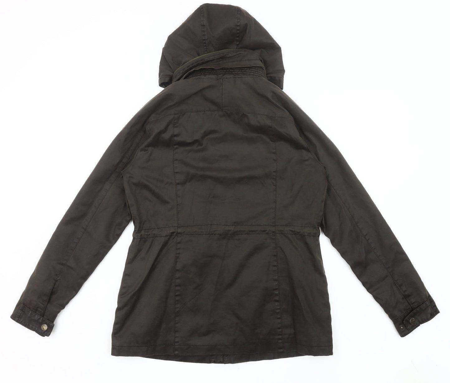 FatFace Women’s Brown Hooded Parka Jacket Size 12 Cotton Blend