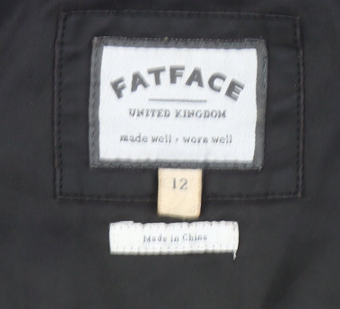 FatFace Women’s Brown Hooded Parka Jacket Size 12 Cotton Blend