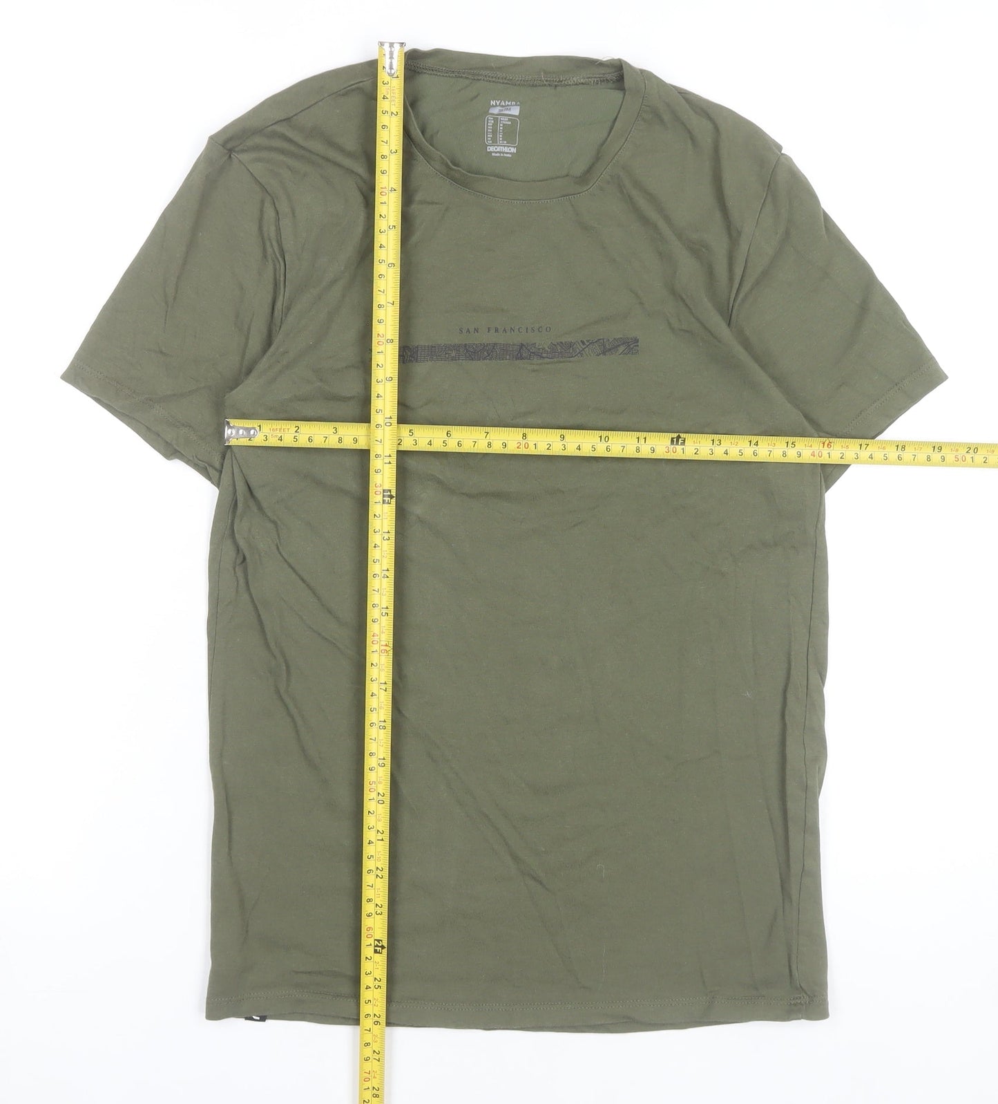 Decathlon Nyamba Men’s Green Slim Fit Graphic T-Shirt M