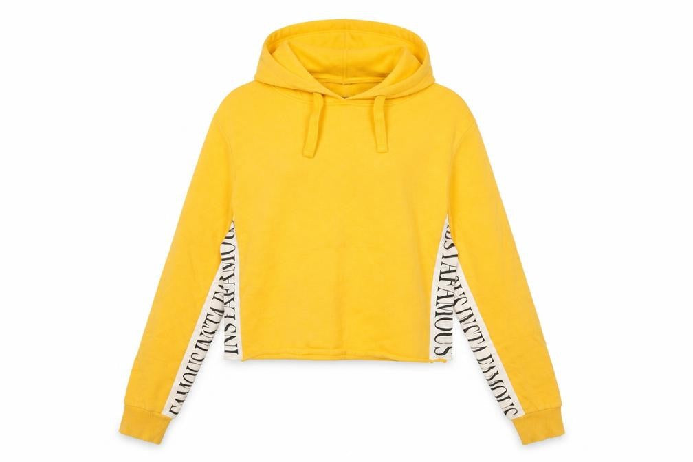 Tally Weijl Womens Yellow Pullover Hoodie Size M Cotton Blend