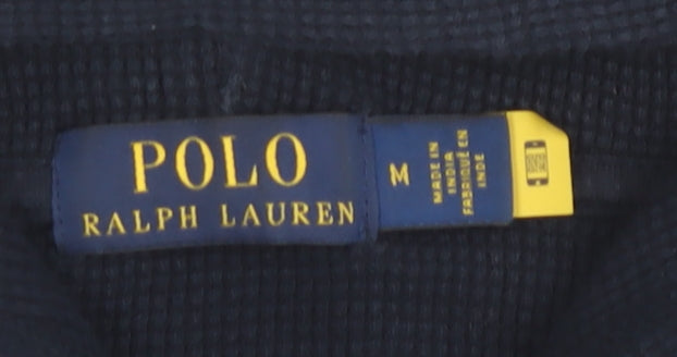 Ralph Lauren Men’s Blue Pullover Hoodie Size M Cotton Logo
