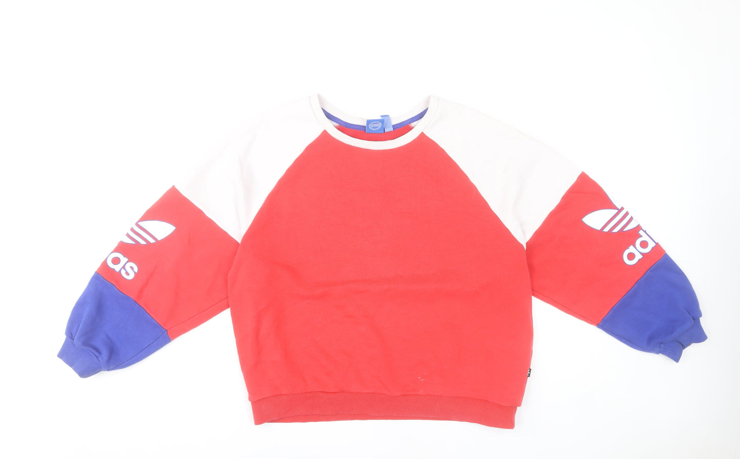 Adidas Unisex Adults Red Logo Pullover Sweatshirt L Long Sleeve