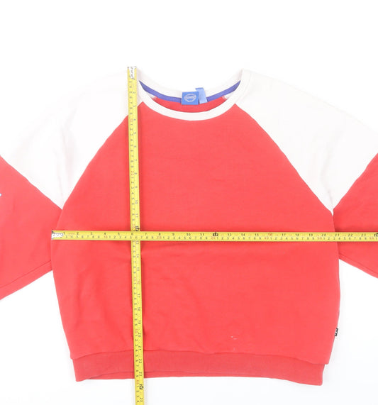 Adidas Unisex Adults Red Logo Pullover Sweatshirt L Long Sleeve