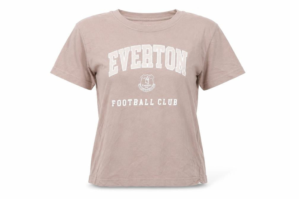 Front view of Everton Women Brown XS T-Shirt Short Sleeve Crew Neck Football Casual