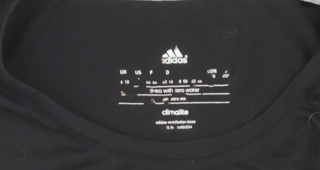 Adidas Womens Black Size 18 Slim Fit Climalite Active T-Shirt