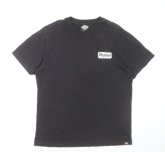 Dickies Men’s Black Large Logo Graphic Cotton T-Shirt Workwear