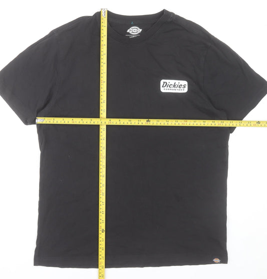 Dickies Men’s Black Large Logo Graphic Cotton T-Shirt Workwear