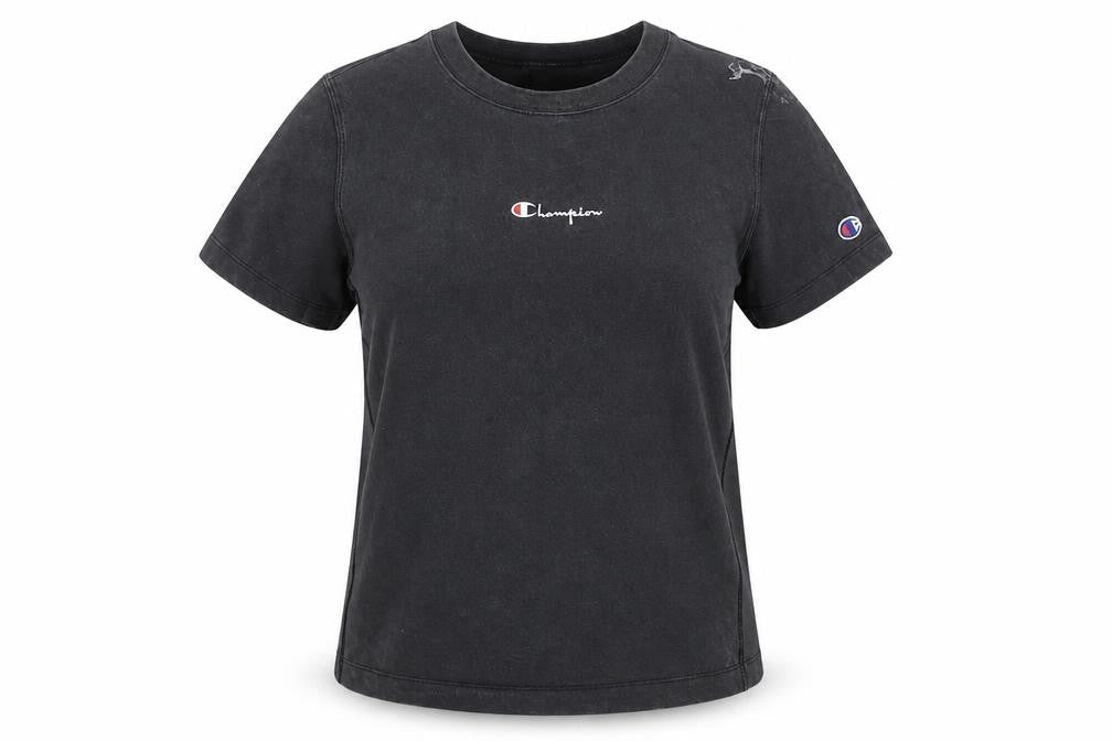 Womens UK Size M Champion Black Cotton T-Shirt