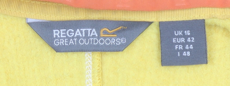 Regatta Womens Yellow Hooded Full Zip Outdoor Jacket Size 16