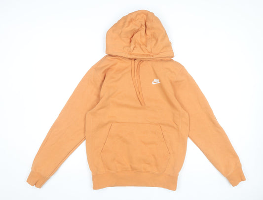 Nike Men’s Orange Pullover Hoodie XS Logo Fleece Sweatshirt