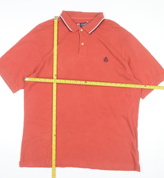 Chaps Men Red XL Cotton Polo Shirt Short Sleeve Classic Casual