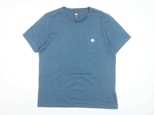 Pretty Green Men’s Blue XL Cotton Crew Neck Short Sleeve T-Shirt